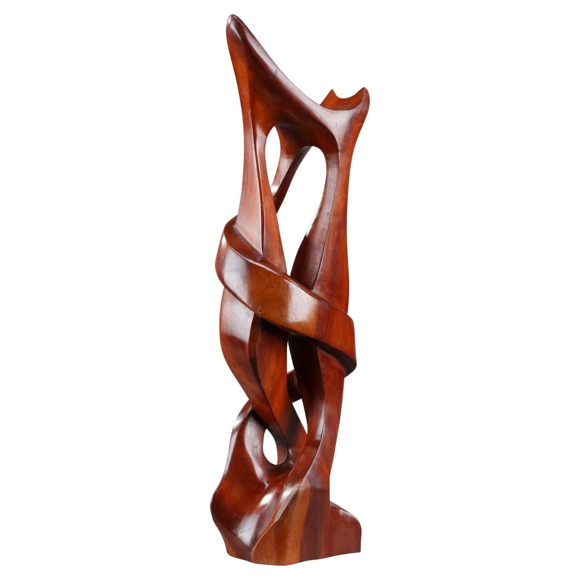 Monoxyle Sculpture, "Tango", Signed R. Combellas For Sale