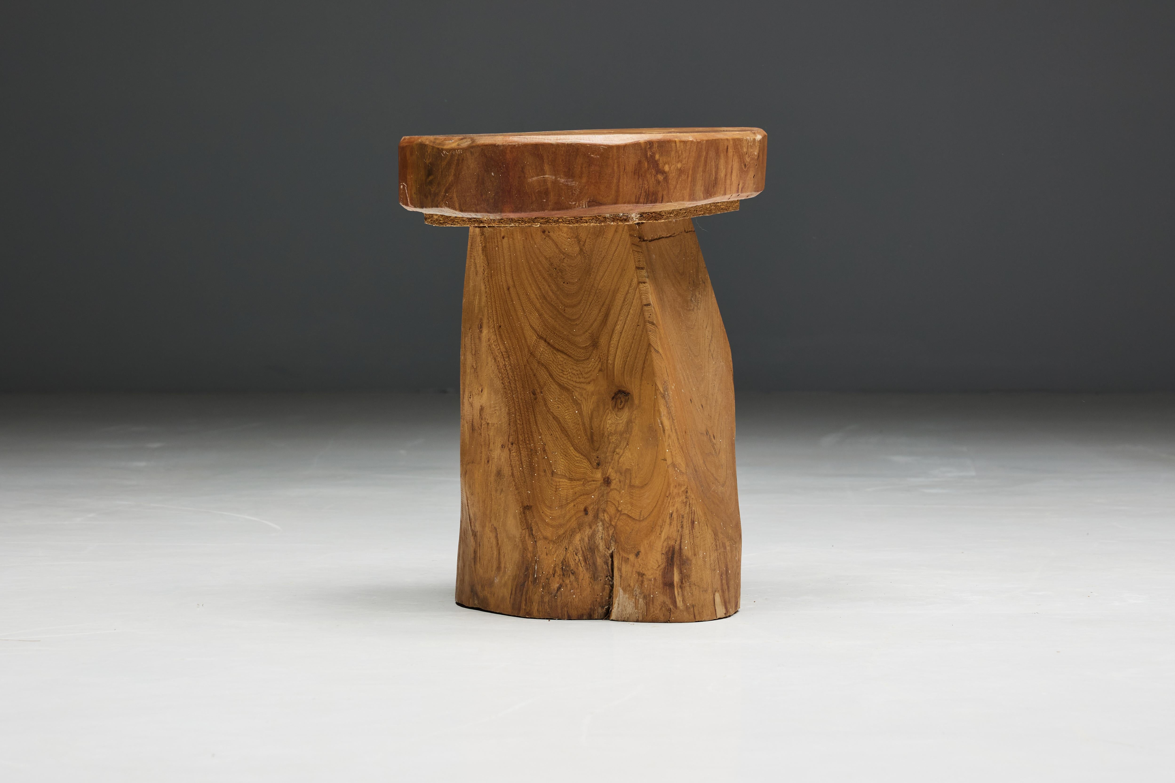 Wood Monoxylite Stools in the Style of Zanine Caldas, Brazil, 1970s For Sale