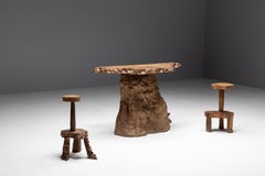 Monoxylite Wabi Sabi Bar Set, Cedar Wood, Brutalist Style, 1950s