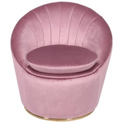 Monroe Armchair in Pink Velvet