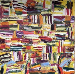 „Bright Skies Ahead“ – Monroe Hodder, amerikanisch, abstrakt, ausdrucksstark, zeitgenössisch, gelb