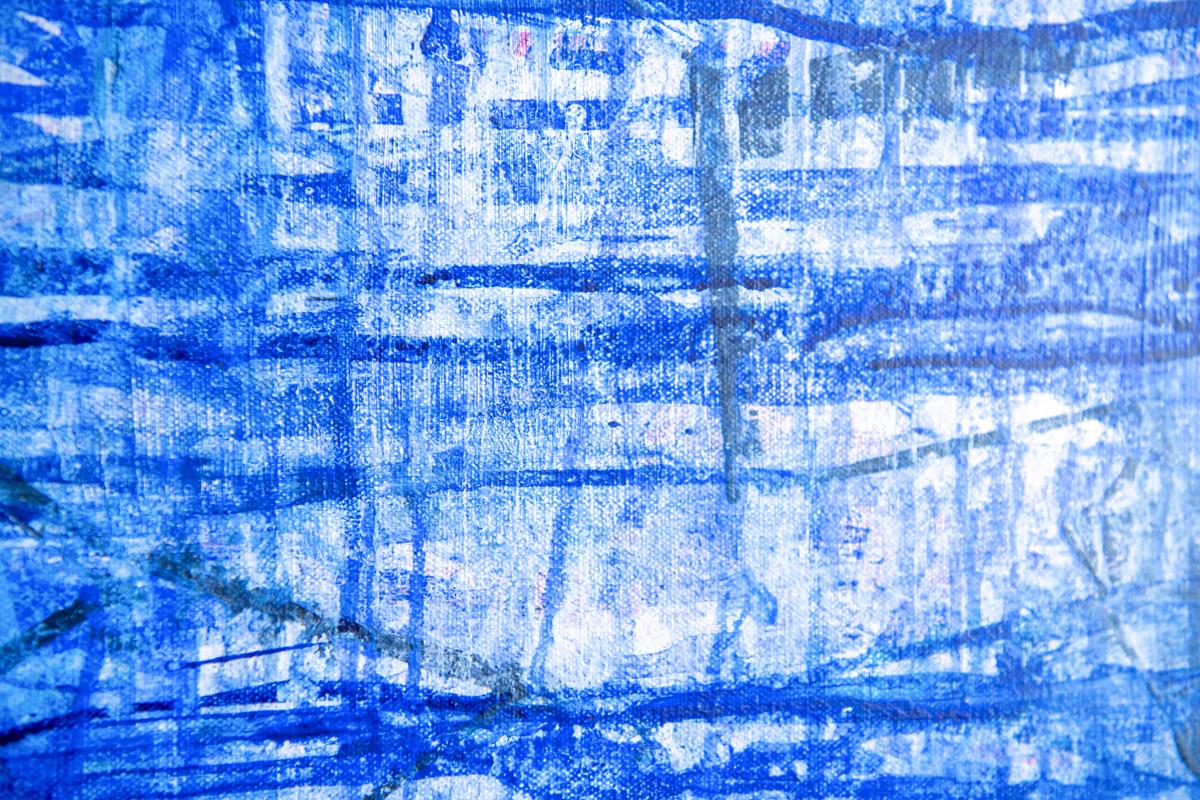 Deep Sea - Monroe Hodder, American, Abstract, Juxtapositions, Bold, Modern, Blue For Sale 1