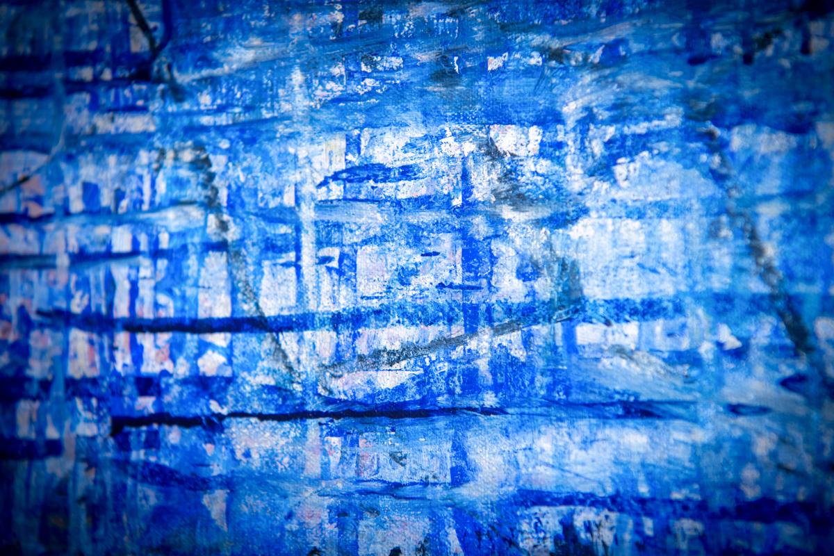 Deep Sea - Monroe Hodder, Amerikanisch, Abstrakt, Gegenüberstellungen, Bold, Modern, Blau im Angebot 2
