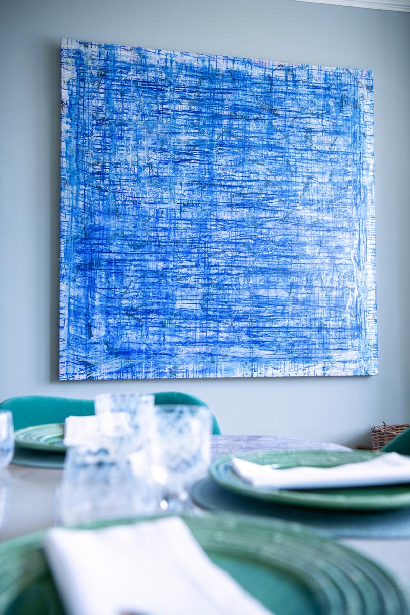 Deep Sea - Monroe Hodder, American, Abstract, Juxtapositions, Bold, Modern, Blue For Sale 3