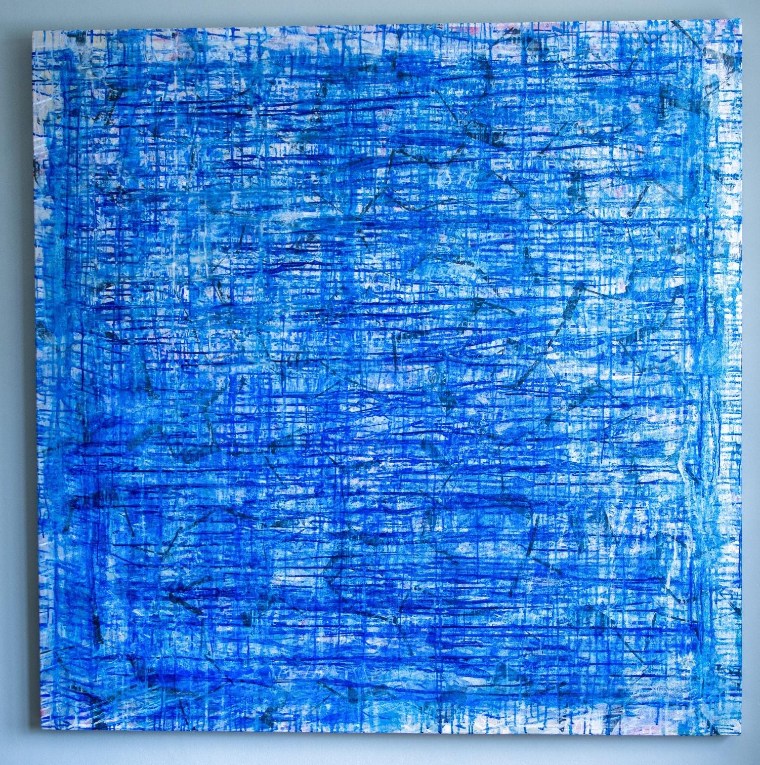 Deep Sea - Monroe Hodder, American, Abstract, Juxtapositions, Bold, Modern, Blue