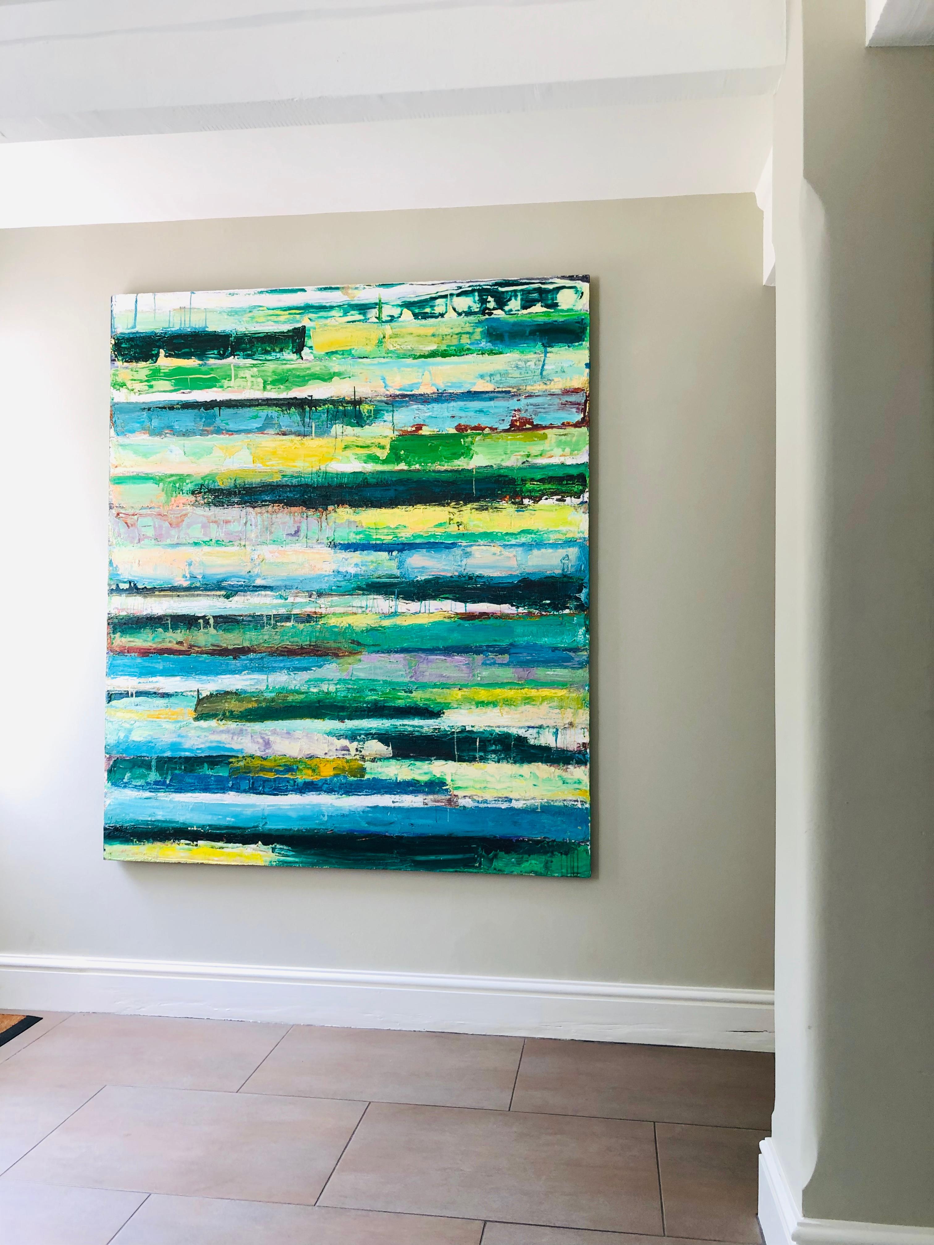 Green Revolution-Monroe Hodder, American, Abstract, Juxtapositions, Bold, Modern 1