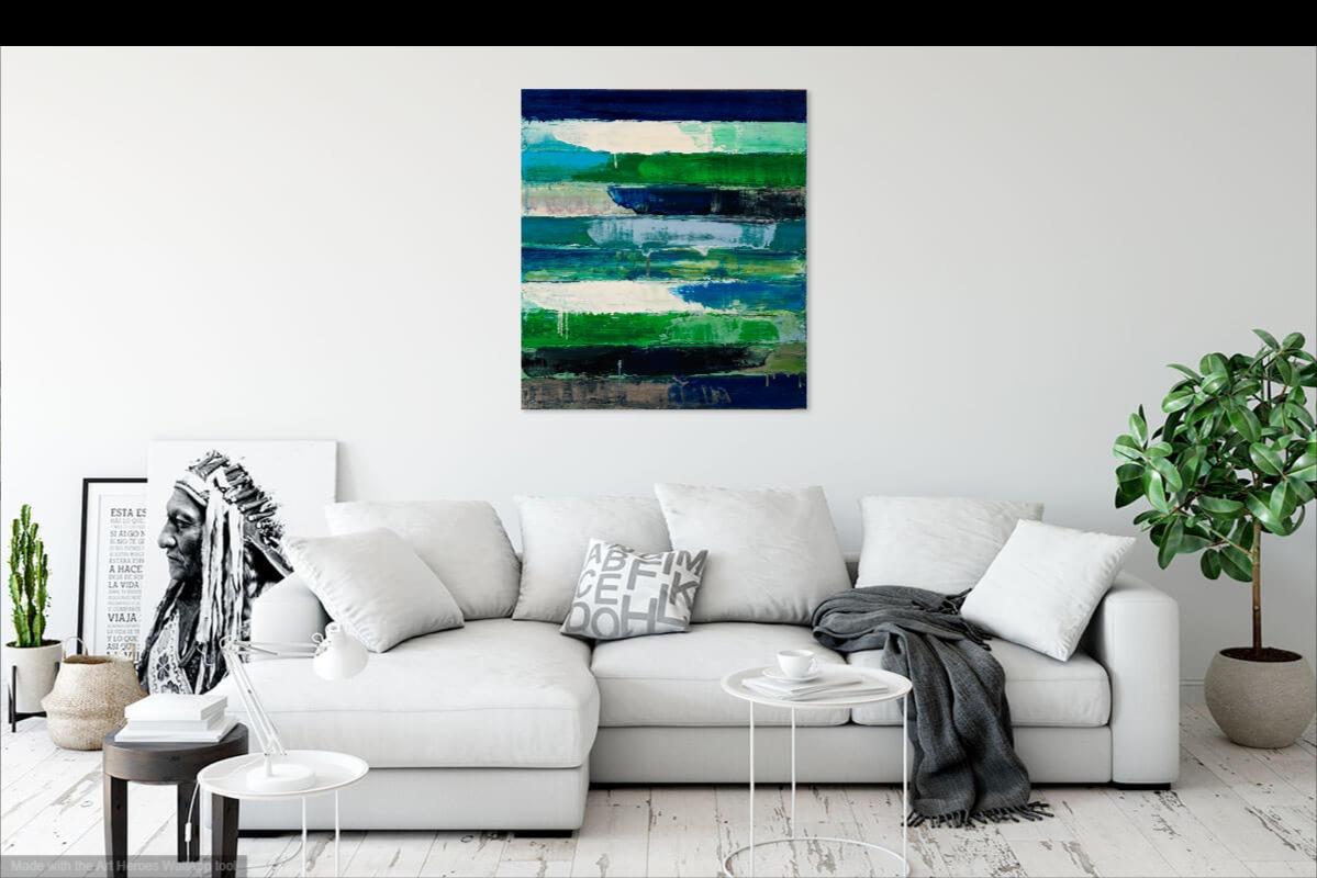 Study For Moby Dick-Monroe Hodder, American, Abstract, Bold, Modern, Sea, Green For Sale 1