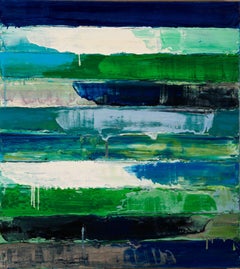 Study For Moby Dick-Monroe Hodder, American, Abstract, Bold, Modern, Sea, Green