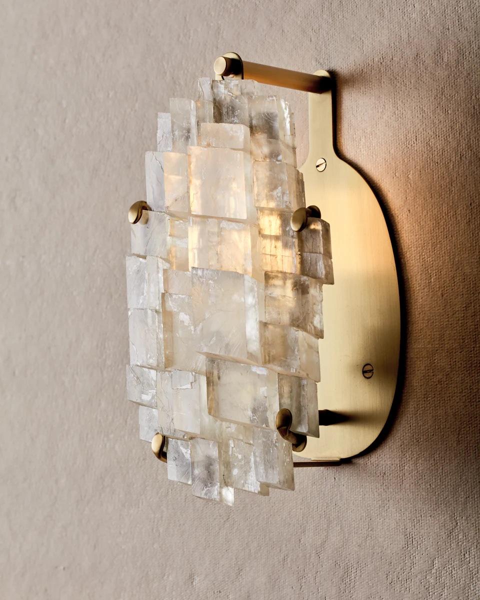 American Monroe Icelandic Spar Sconce - Hardwired For Sale