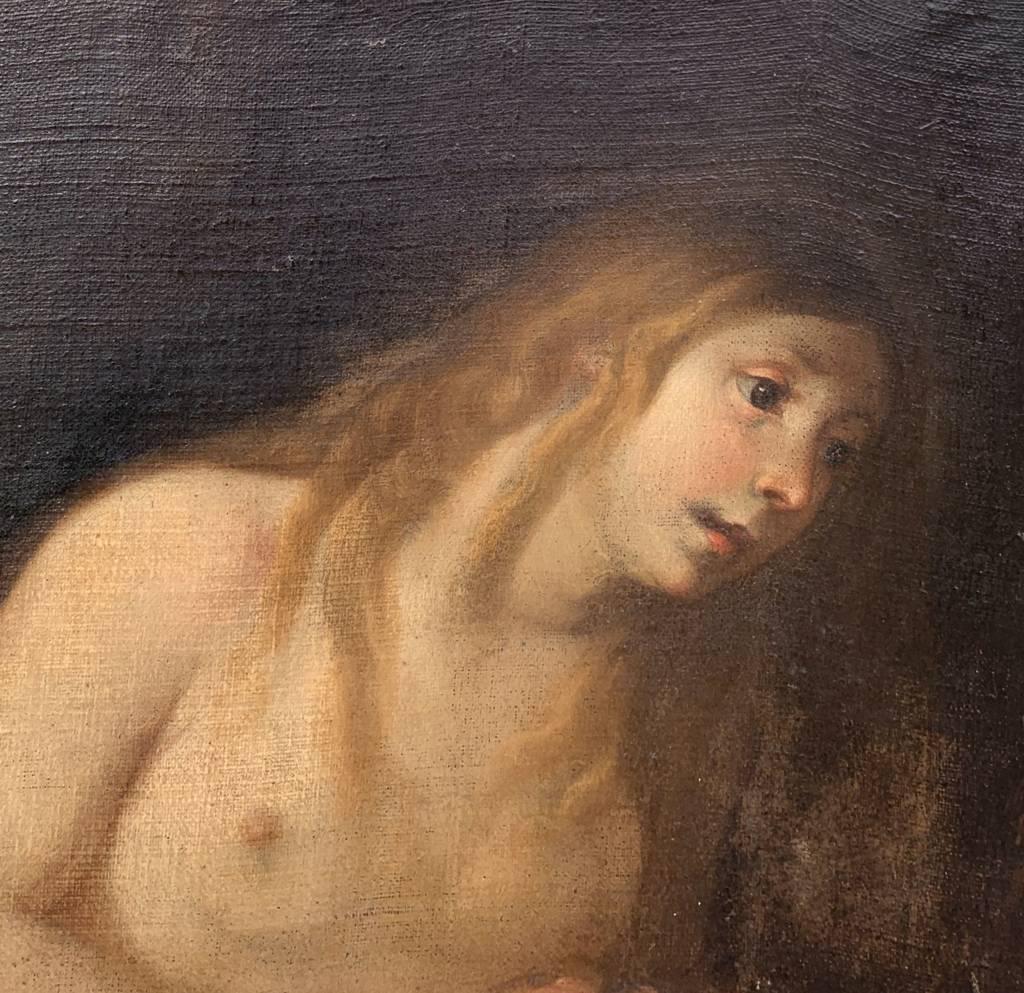 Baroque Italian painter - 17th century figure painting - Mary Magdalene For Sale 2