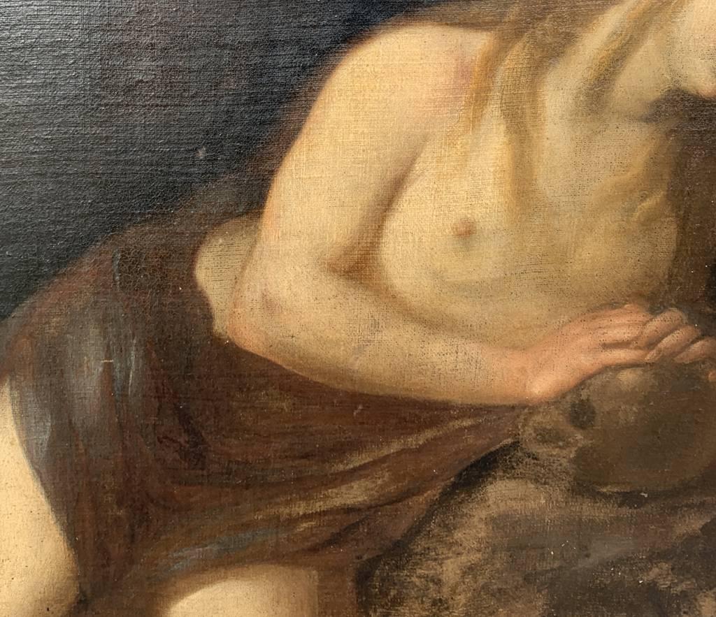 Peintre italien baroque - peinture de figures du XVIIe siècle - Marie-Madeleine en vente 3