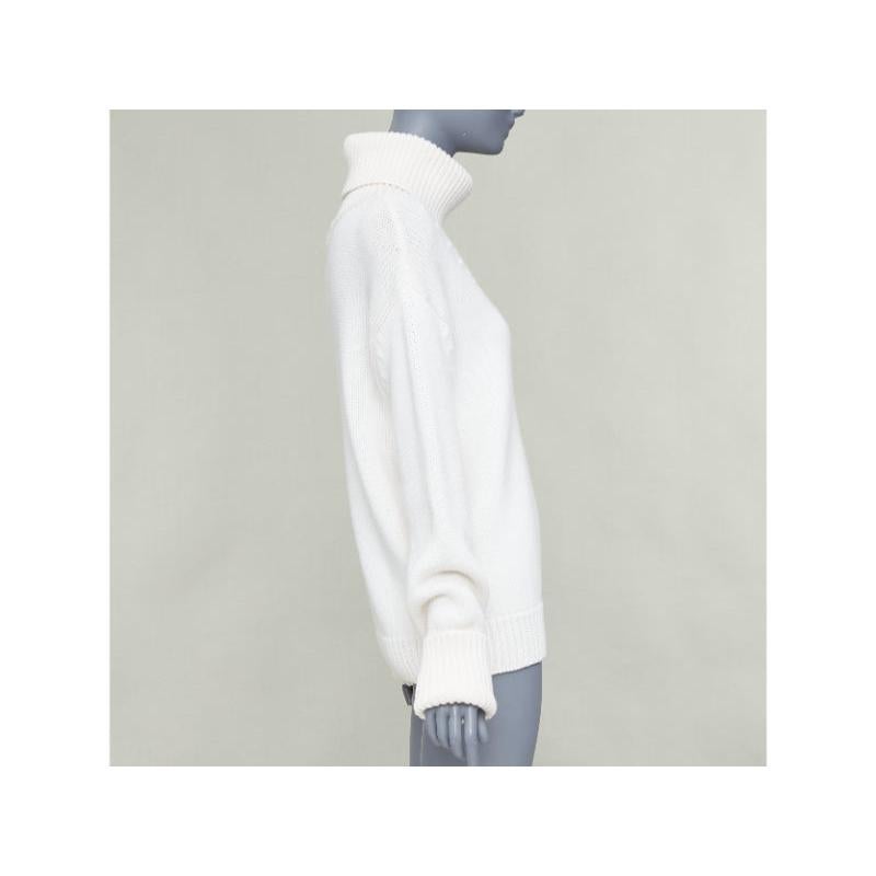 MONSE 100% wool cream deconstructed cut out turtleneck sweater XS Pour femmes en vente