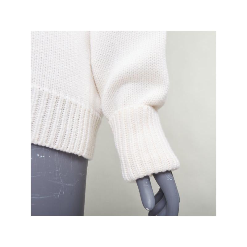 MONSE 100% wool cream deconstructed cut out turtleneck sweater XS en vente 2