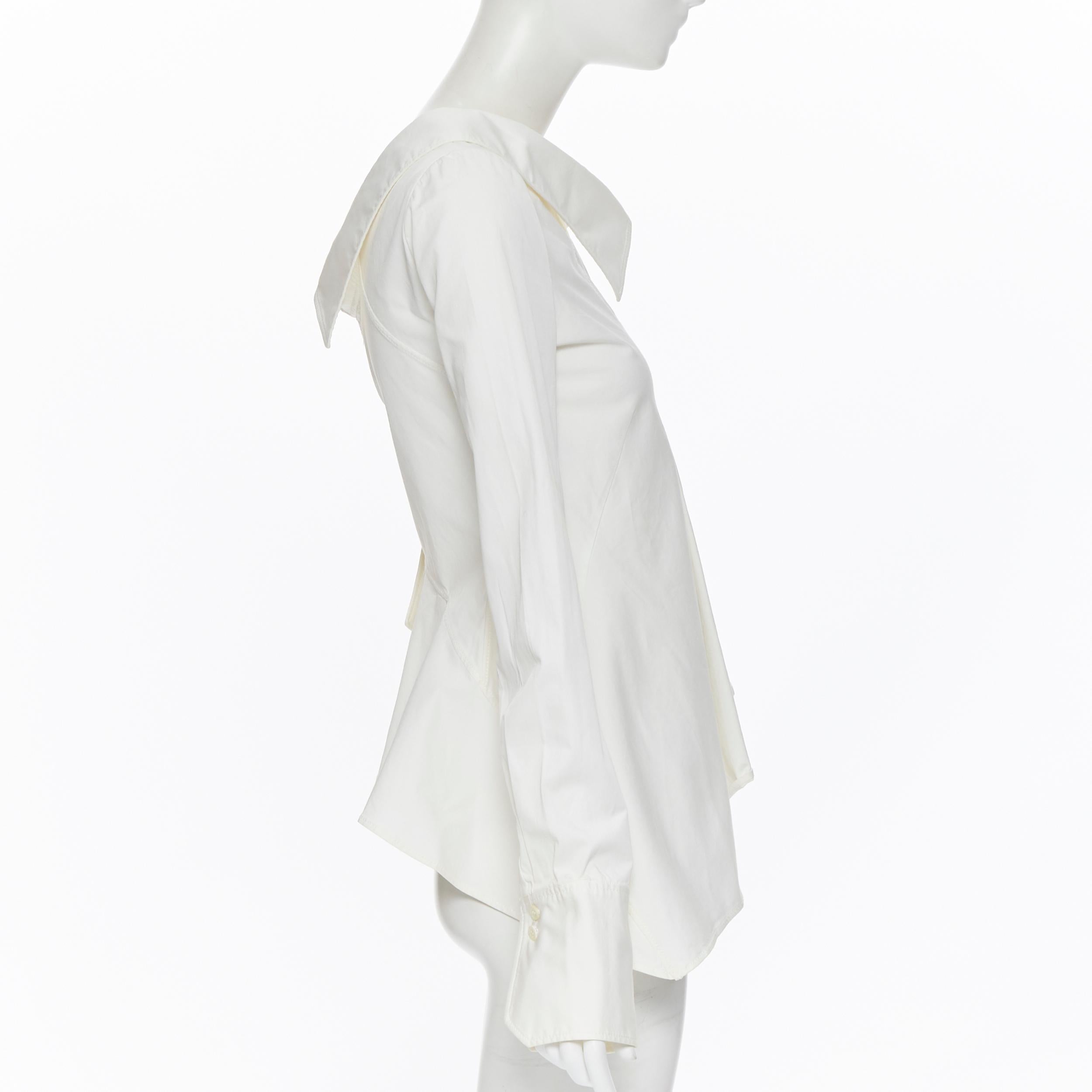 MONSE 2016 white cotton deconstructed asymmetric one shoulder shirt US0 XS In Fair Condition In Hong Kong, NT