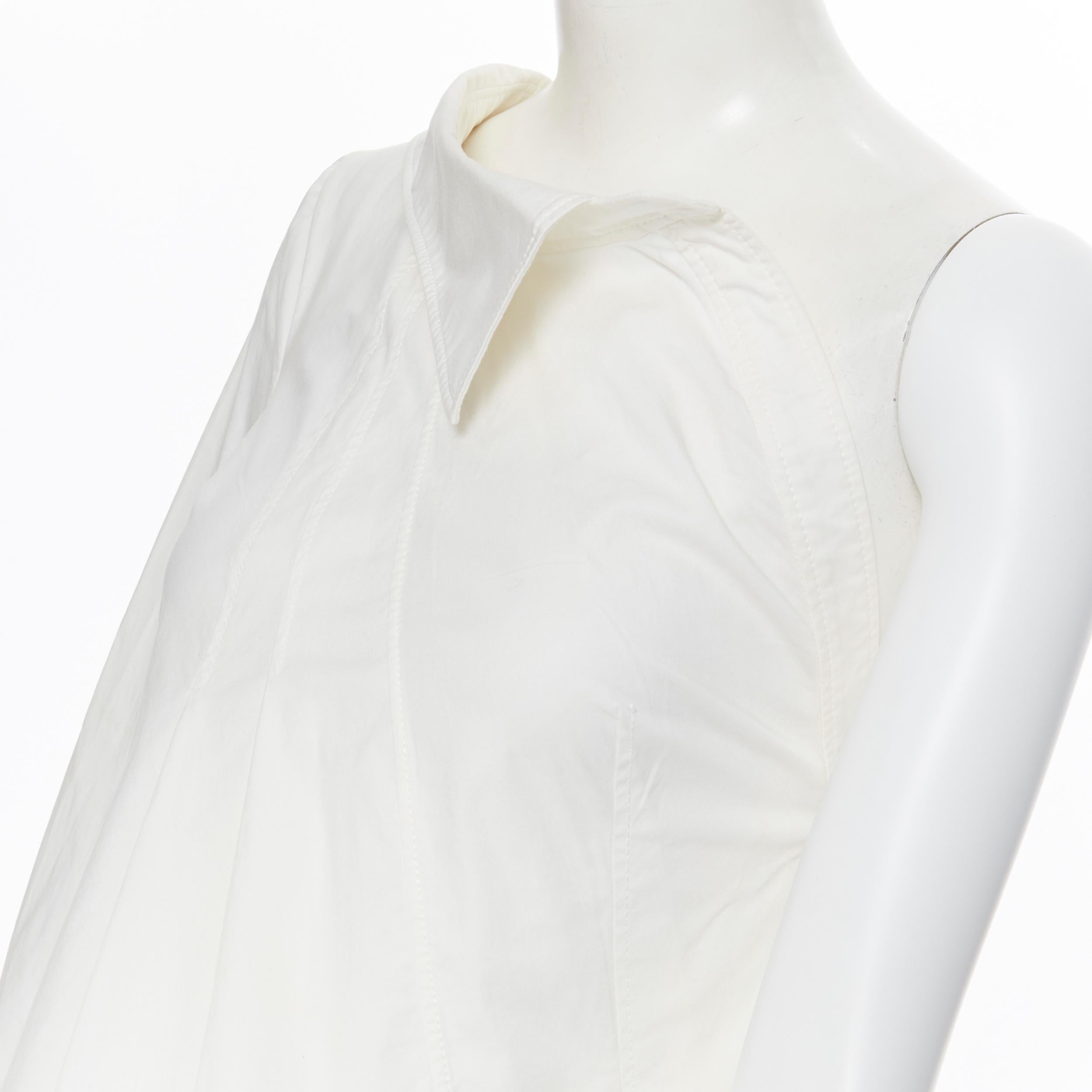 MONSE 2016 white cotton deconstructed asymmetric one shoulder shirt US0 XS 2