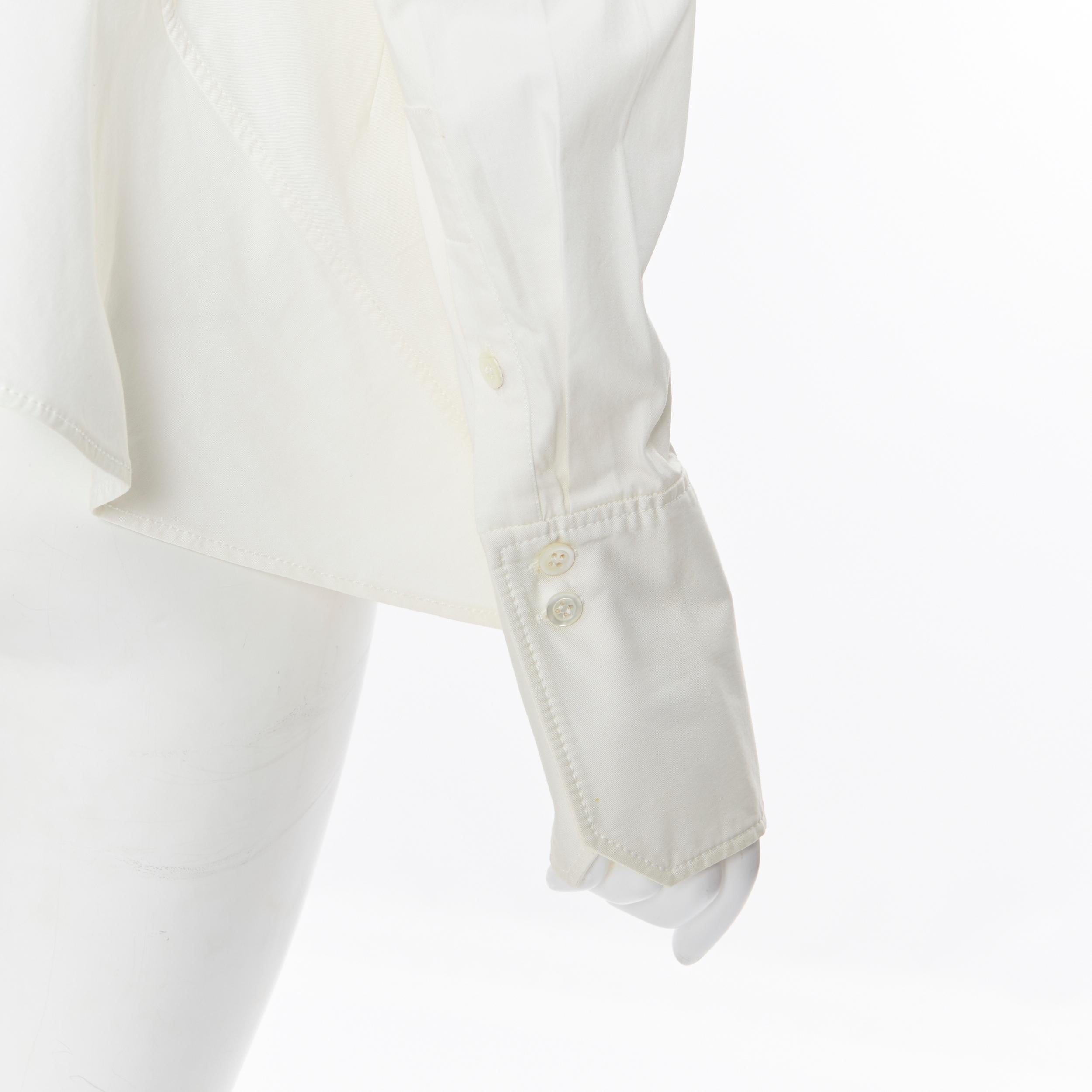 MONSE 2016 white cotton deconstructed asymmetric one shoulder shirt US0 XS 3