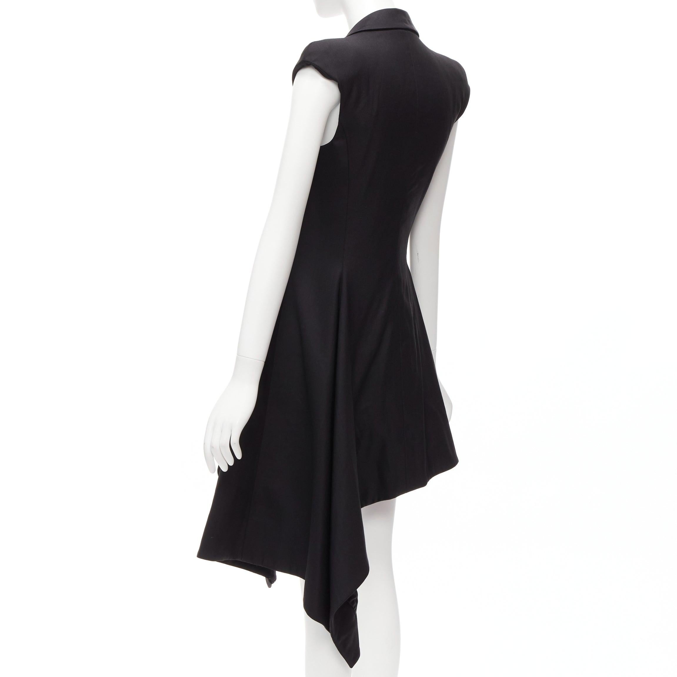 MONSE 2017 black wool blend silk lined asymmetric blazer dress US4 S For Sale 1