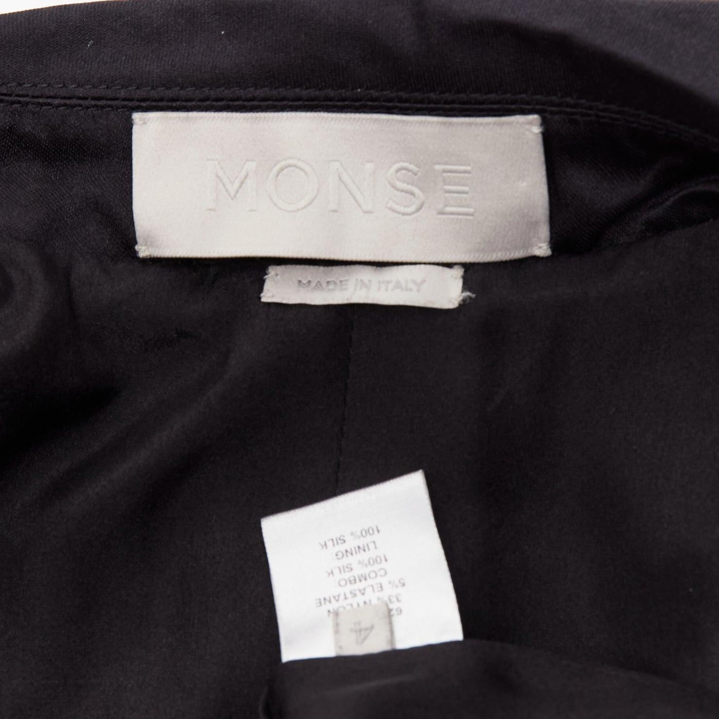 MONSE 2017 black wool blend silk lined asymmetric blazer dress US4 S For Sale 4