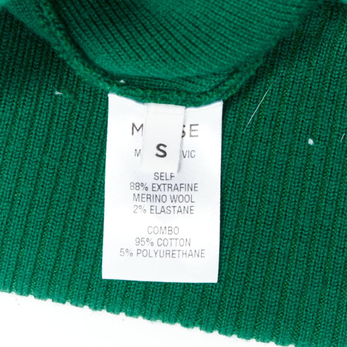 MONSE 2021 Runway green white logo polo  hood sweater mini skirt For Sale 5