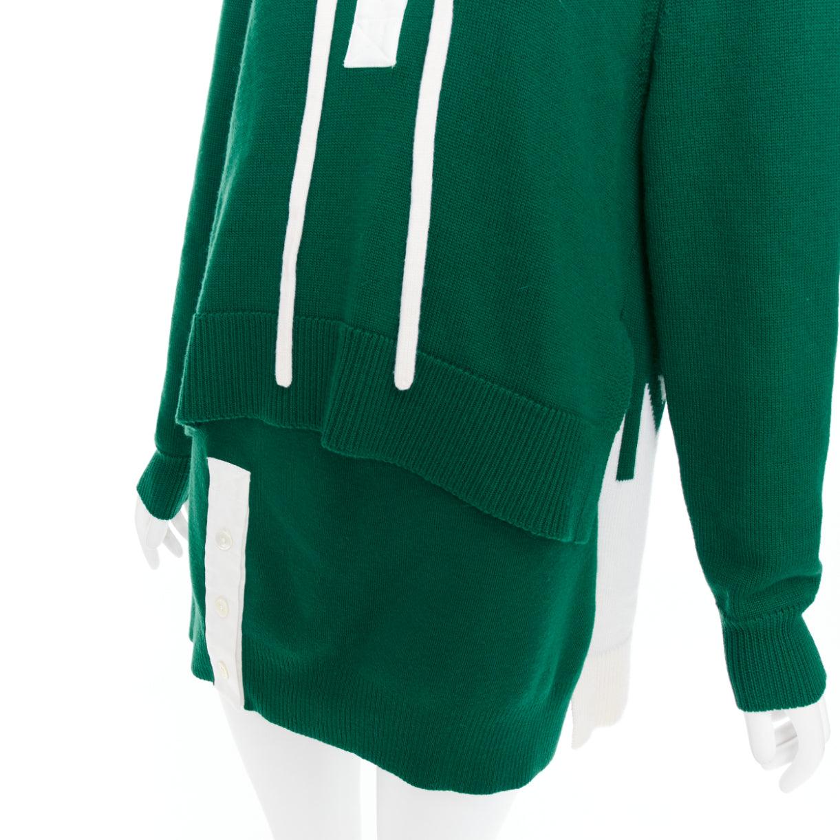 MONSE 2021 Runway green white logo polo  hood sweater mini skirt For Sale 1