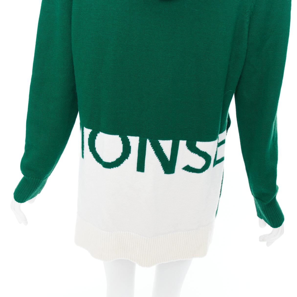 MONSE 2021 Runway green white logo polo  hood sweater mini skirt For Sale 2