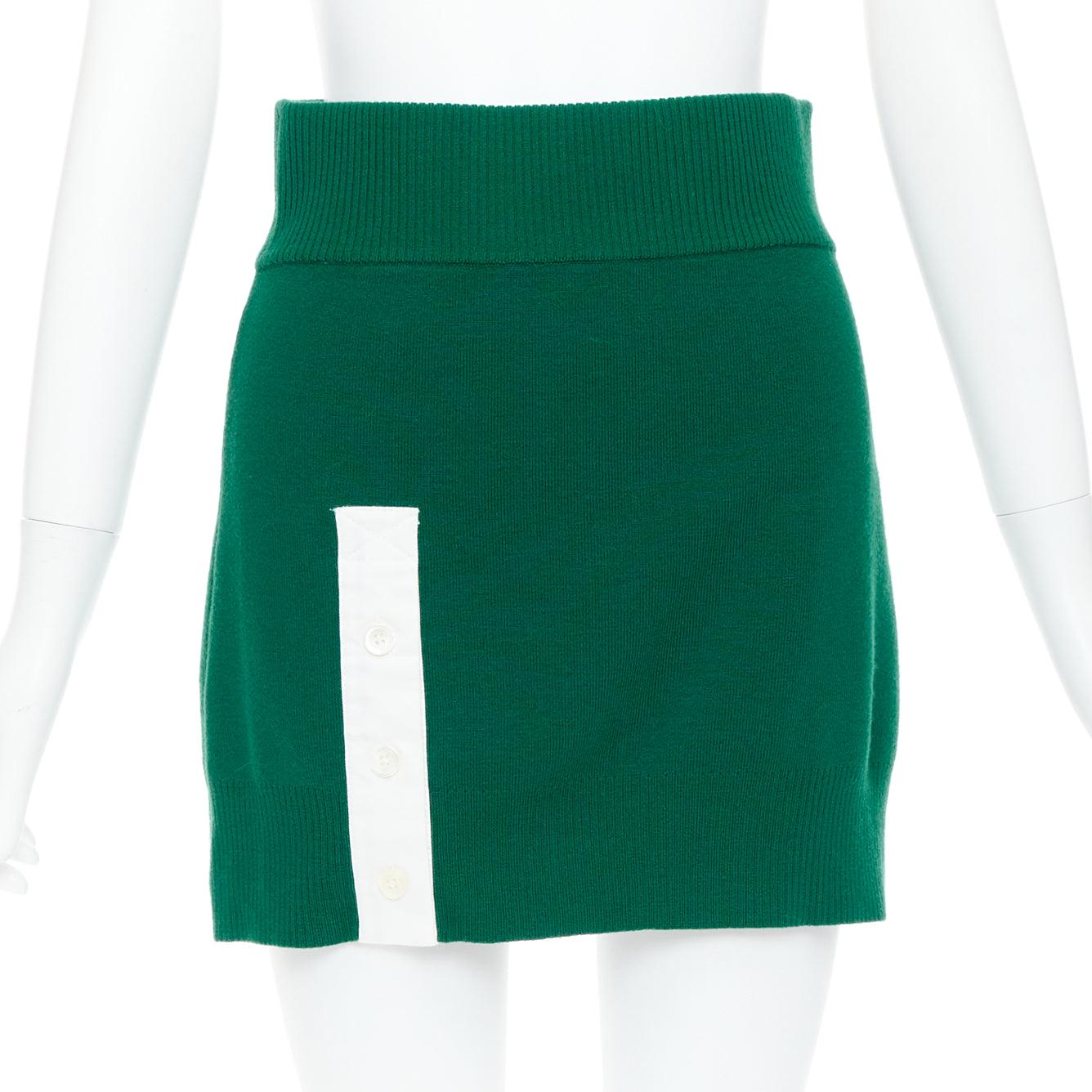 MONSE 2021 Runway green white logo polo  hood sweater mini skirt For Sale 3