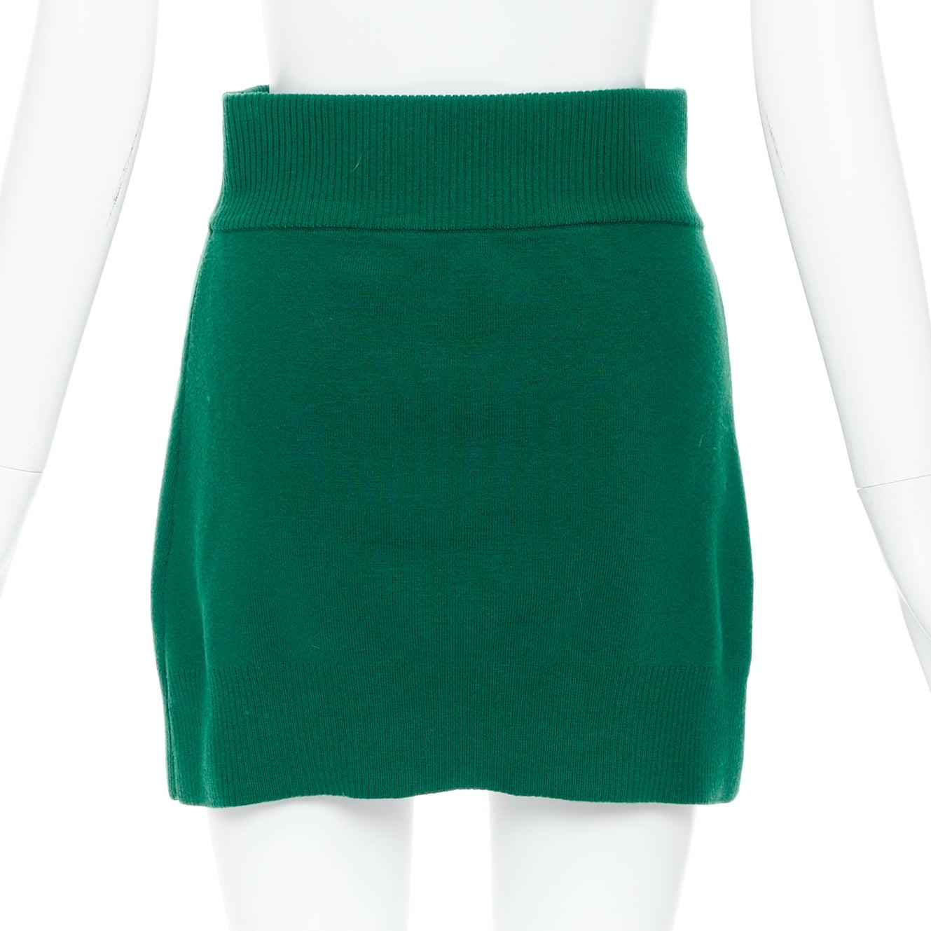MONSE 2021 Runway green white logo polo  hood sweater mini skirt For Sale 4