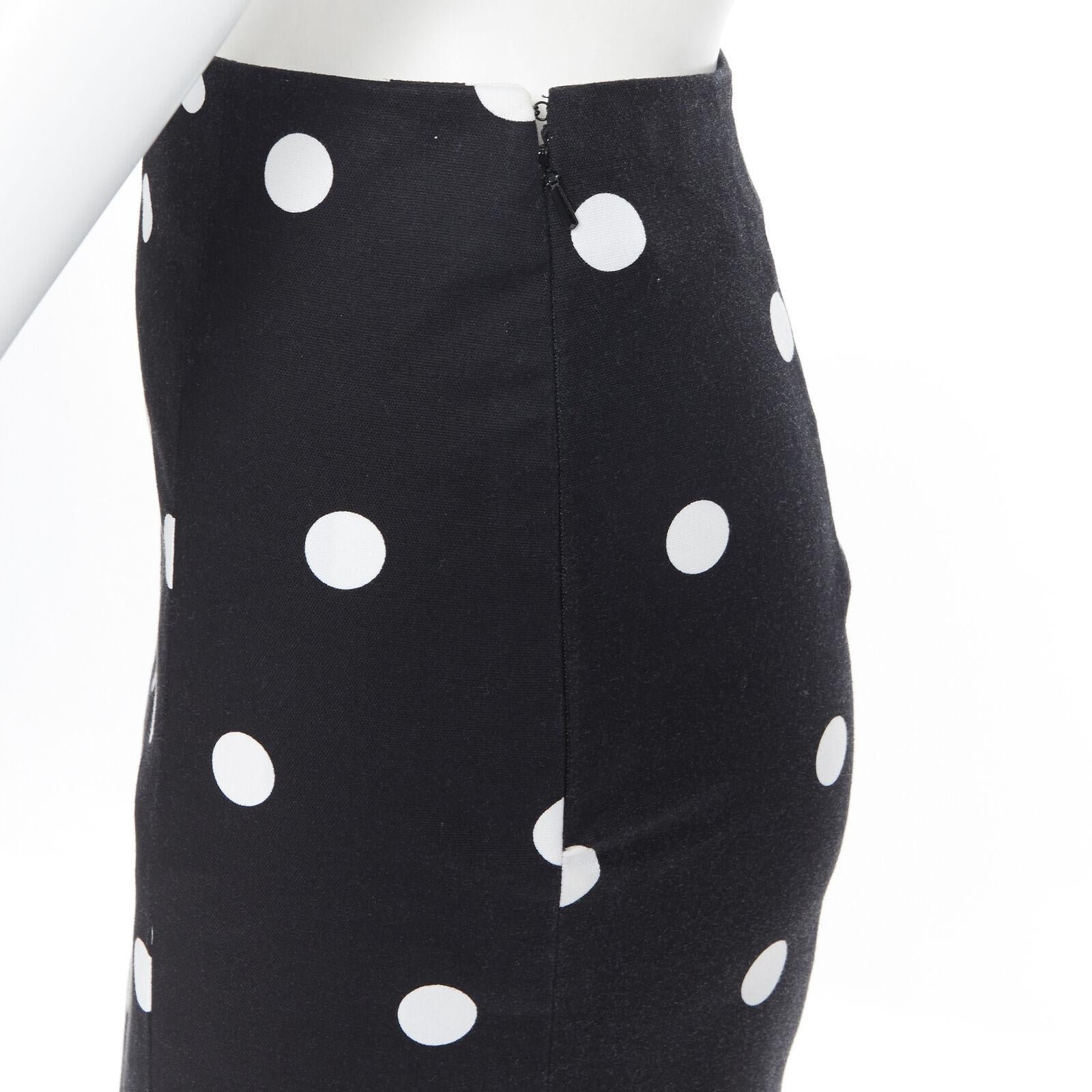 MONSE black white polka dot stif cotton button side pencil skirt US0 26