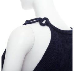 MONSE green navy embellished cutout fine merino wool sweater M