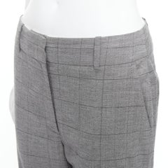 MONSE lana gris pantalón con dobladillo vuelto a cuadros en contraste US2 S