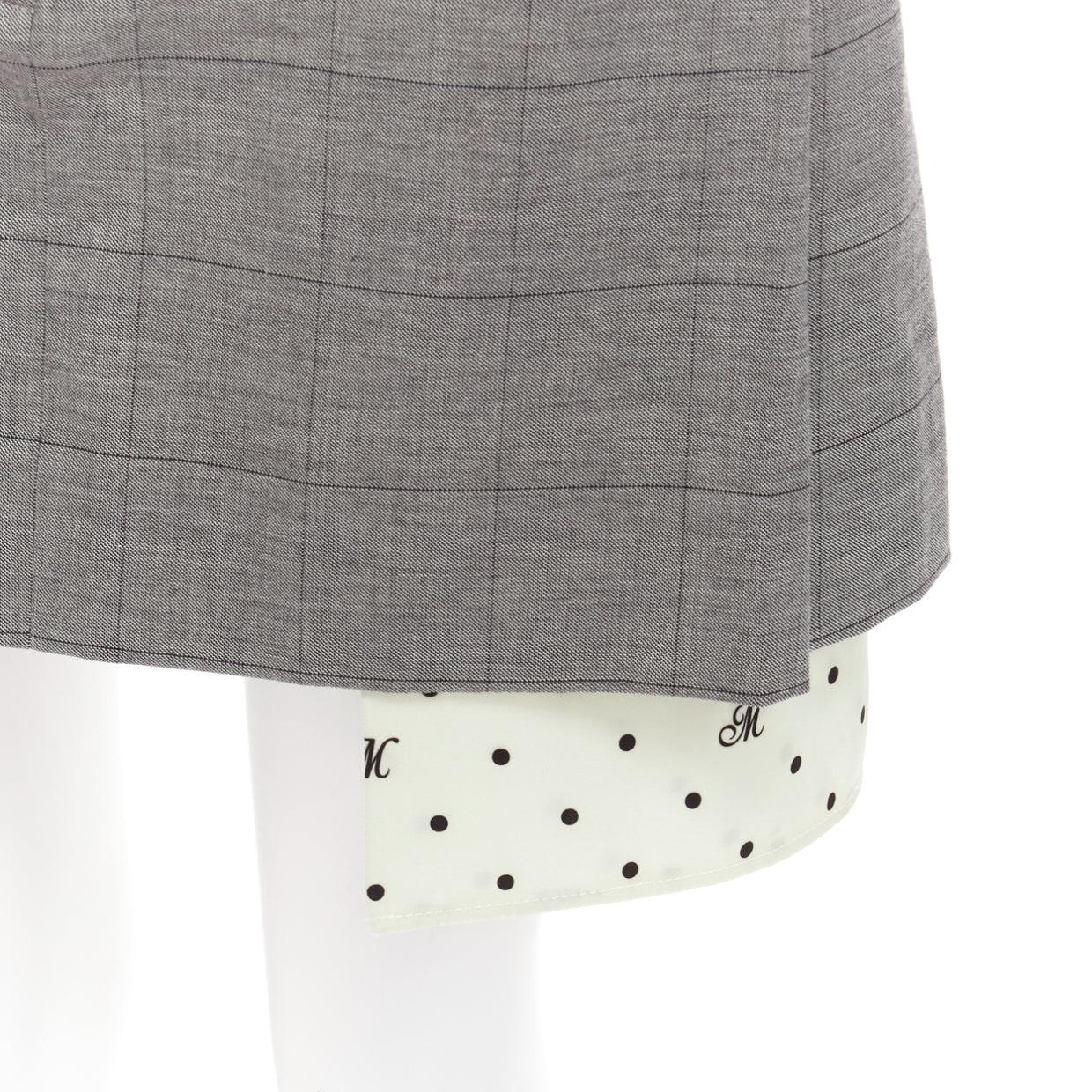MONSE grey wool cotton blend exposed pocket deconstructed skirt US2 S
Reference: NKLL/A00049
Brand: Monse
Material: Wool, Cotton, Blend
Color: Grey, Cream
Pattern: Plaid
Closure: Zip Fly
Lining: Cream Fabric

CONDITION:
Condition: Excellent, this