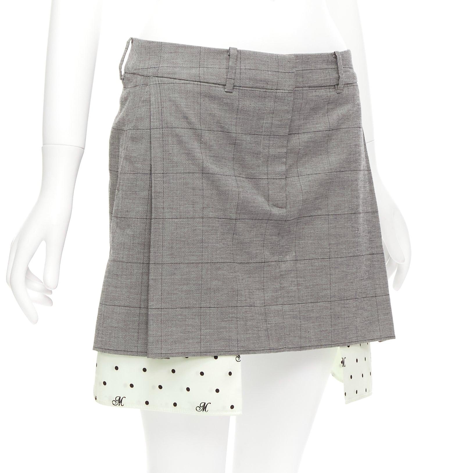 Gray MONSE grey wool cotton blend exposed pocket deconstructed skirt US2 S For Sale