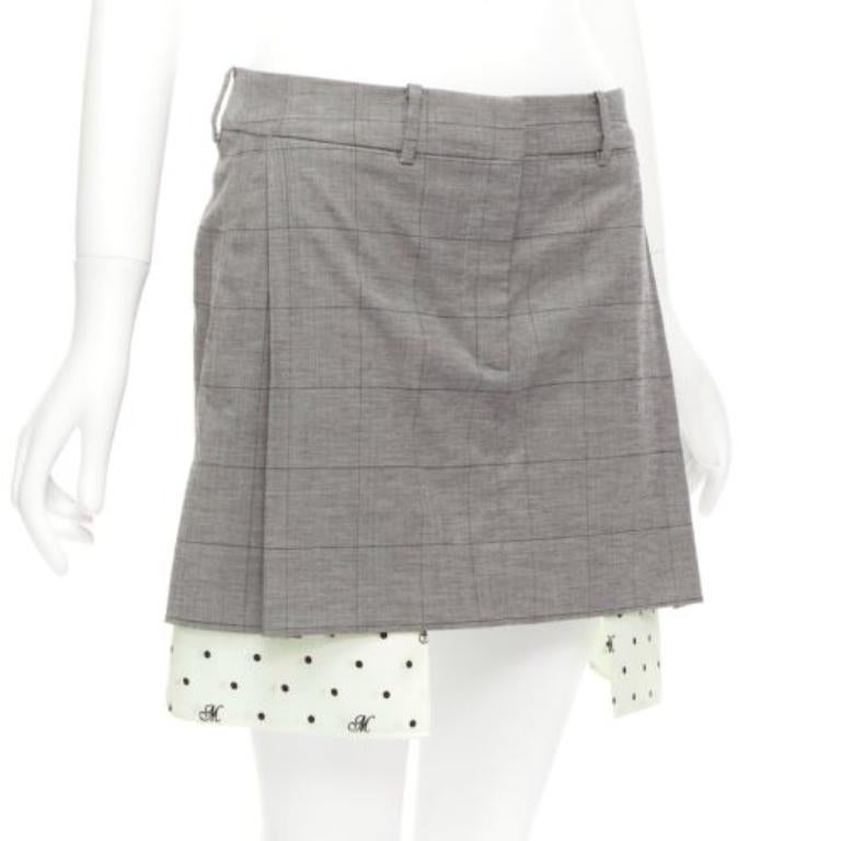 MONSE falda deconstruida con bolsillos a la vista en mezcla de algodón y lana gris US2 S Gris en venta