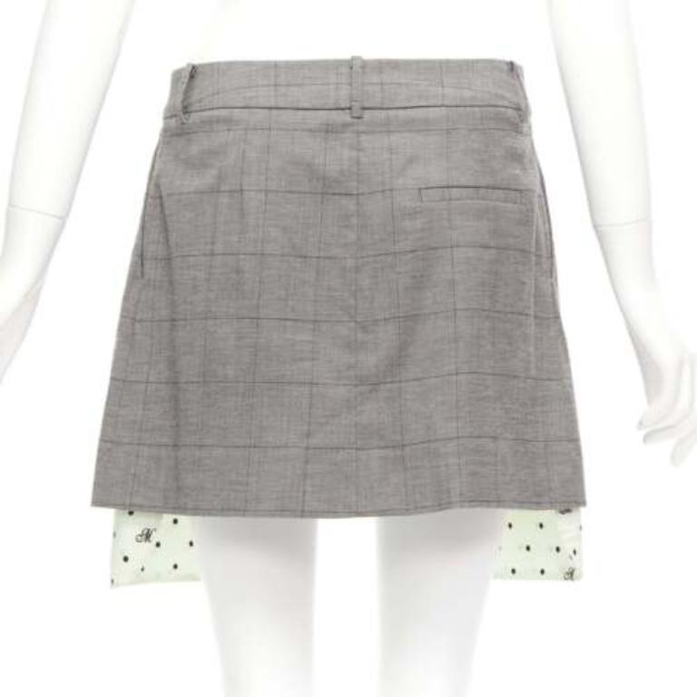 De las mujeres MONSE falda deconstruida con bolsillos a la vista en mezcla de algodón y lana gris US2 S en venta