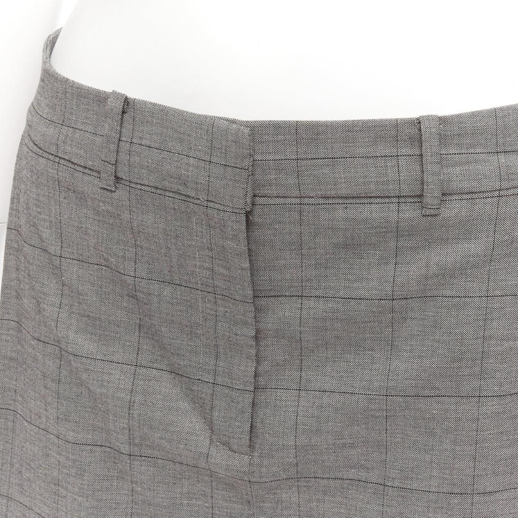 MONSE grey wool cotton blend exposed pocket deconstructed skirt US2 S For Sale 2