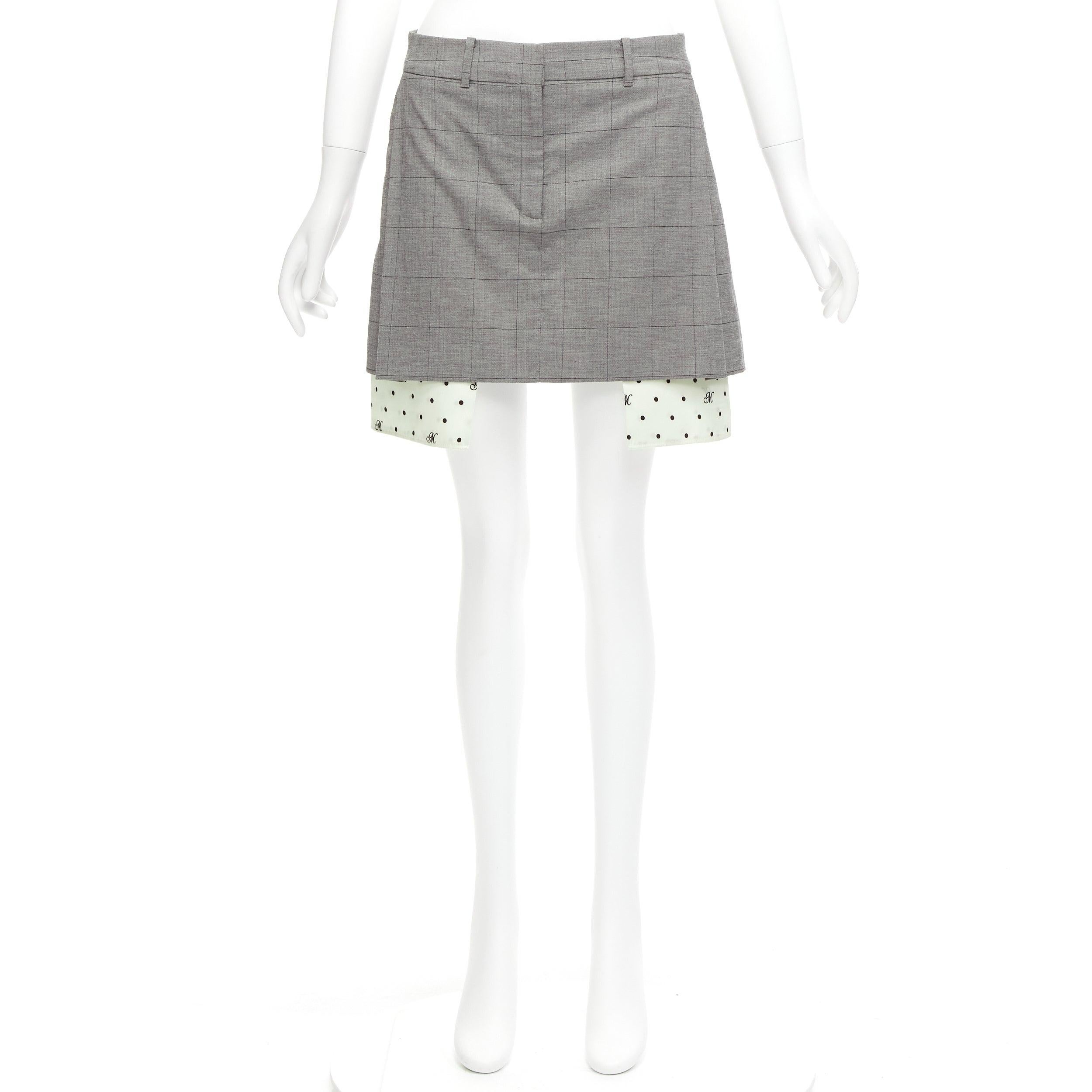 MONSE grey wool cotton blend exposed pocket deconstructed skirt US2 S For Sale 4