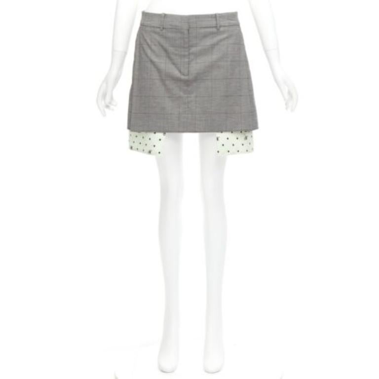 MONSE falda deconstruida con bolsillos a la vista en mezcla de algodón y lana gris US2 S en venta 4