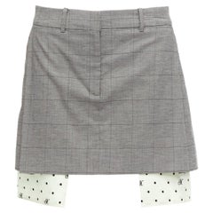 MONSE grey wool cotton blend exposed pocket deconstructed skirt US2 S