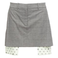MONSE grey wool cotton blend exposed pocket deconstructed skirt US2 S