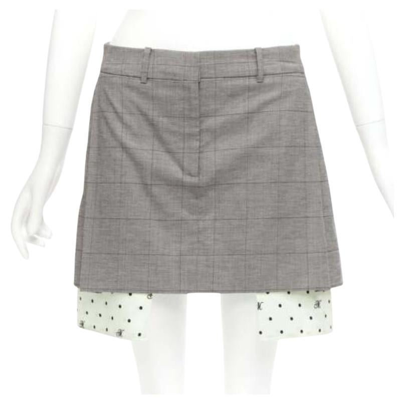 MONSE falda deconstruida con bolsillos a la vista en mezcla de algodón y lana gris US2 S en venta
