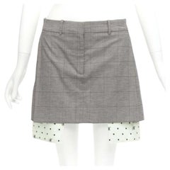 MONSE grey wool cotton blend exposed pocket deconstructed skirt US2 S