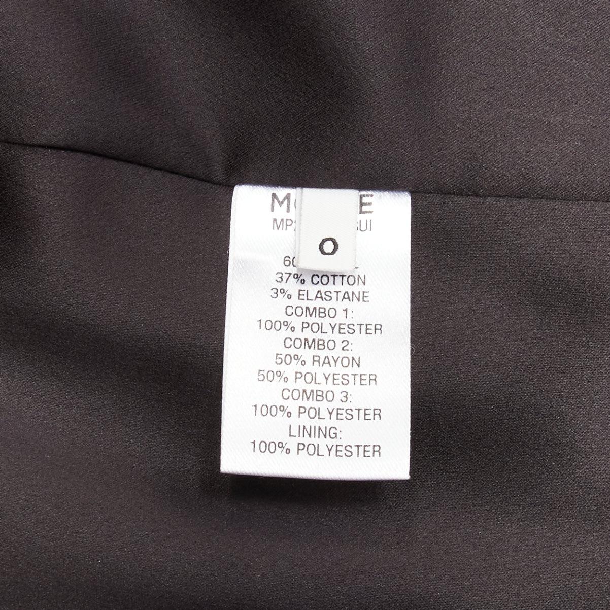 MONSE grey wool cotton deconstructed draped asymmetric blazer jacket US0 XS For Sale 3