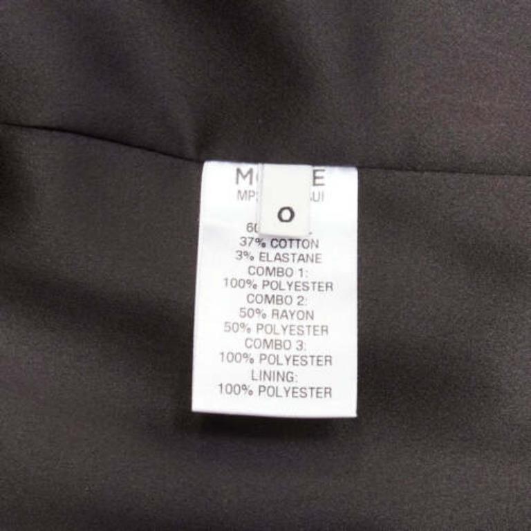MONSE grise laine coton déconstruite drapée blazer asymétrique US0 XS en vente 3