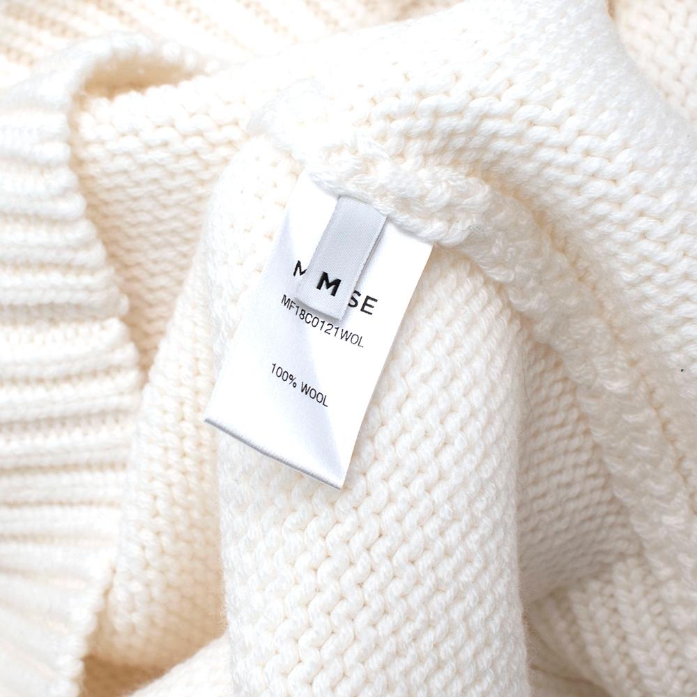 Monse Ivory Wool Knit Cut out High Neck Sweater M