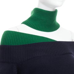 Monse in lana merino verde navy con taglio asimmetrico  maglione S