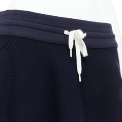MONSE navy wool blend brown logo lining asymmetric skirt US6 M