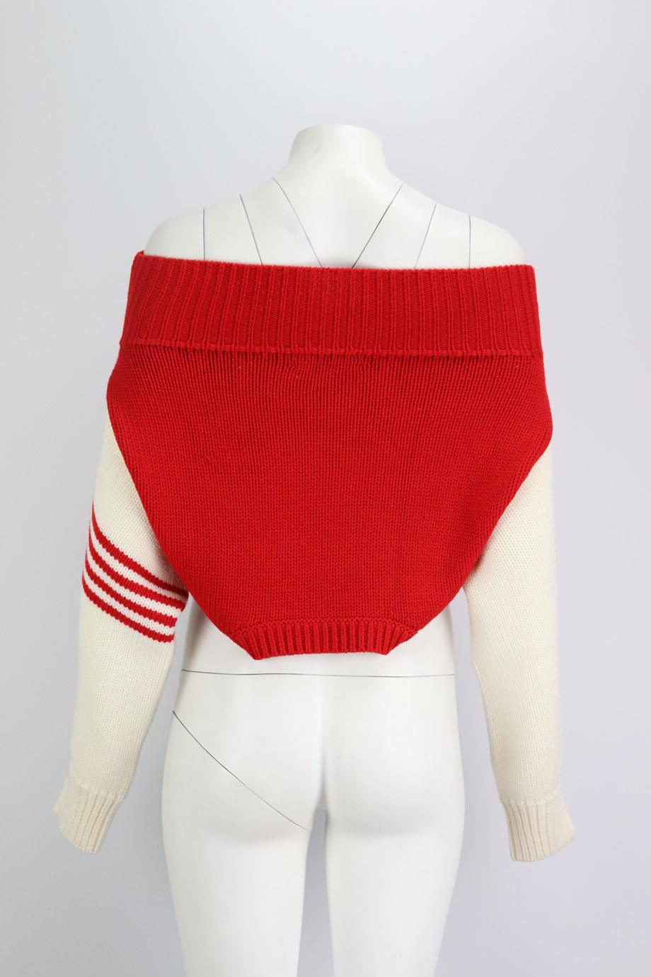 Monse schulterfreier Pullover aus Wolle, klein (Rot)