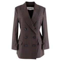 Monse Prince of Wales Check Wool Blend Double Breasted Blazer - US size 4