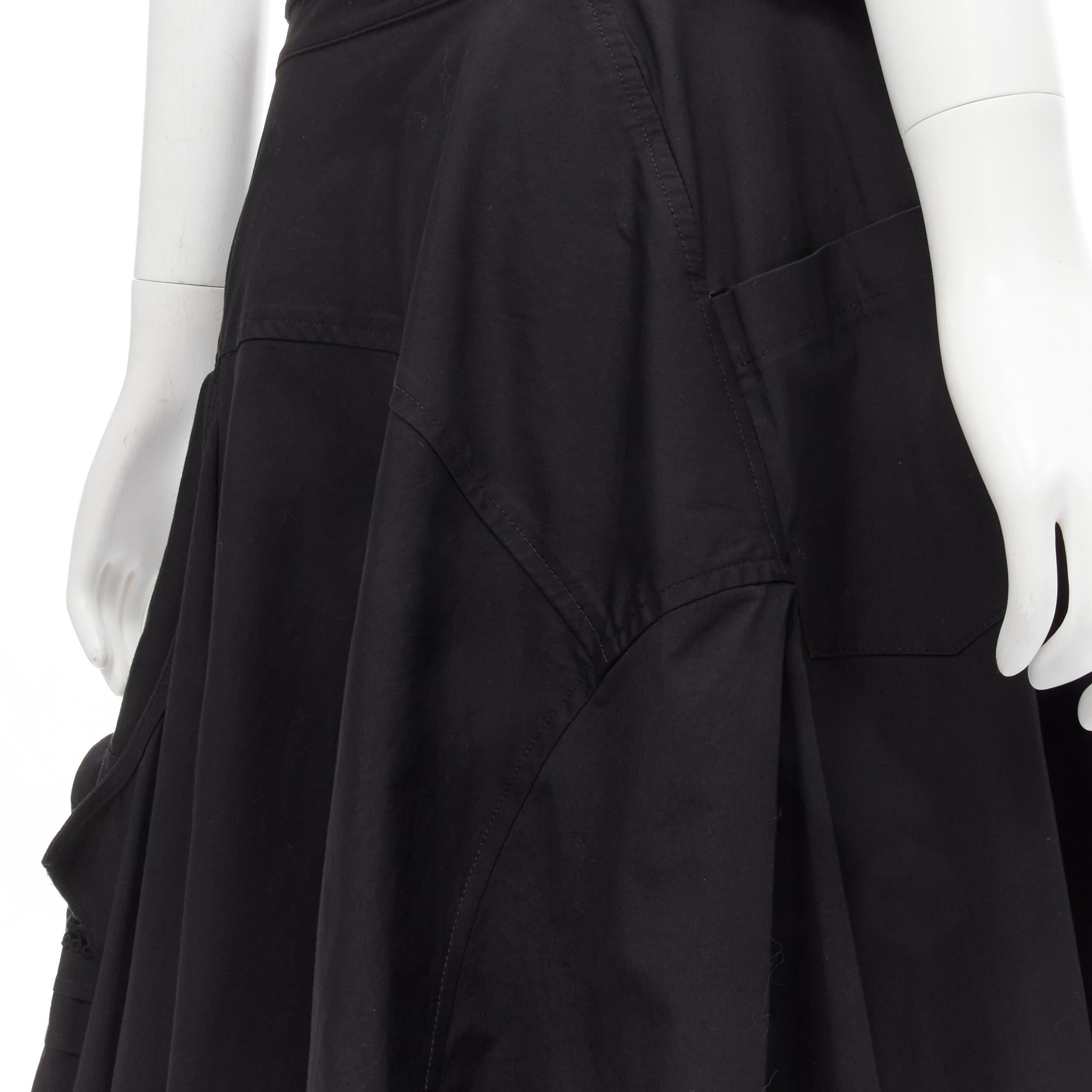 MONSE Runway black cotton deconstructed sideway shirt skirt US4 S For Sale 3