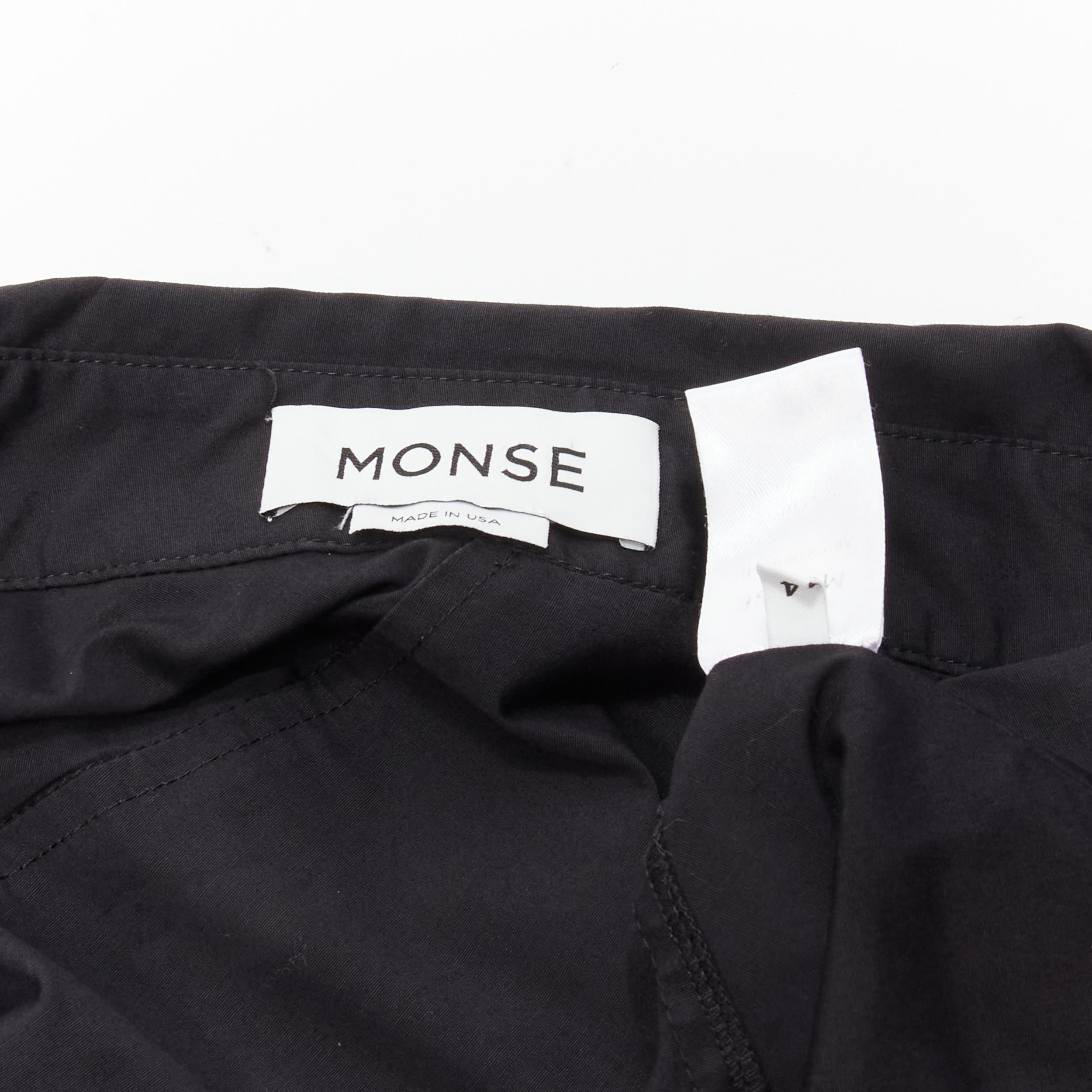 MONSE Runway black cotton deconstructed sideway shirt skirt US4 S For Sale 4